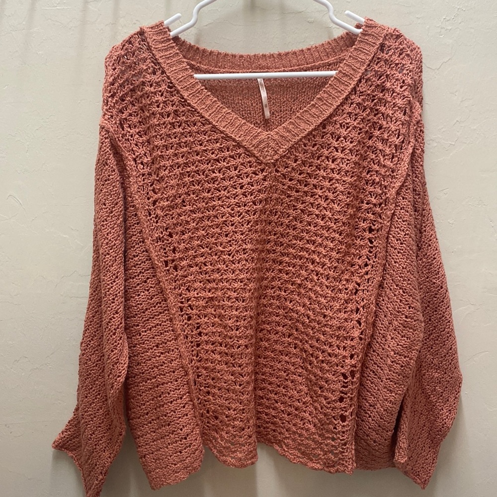 Free People Rust Knit Sweater